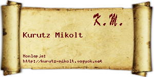 Kurutz Mikolt névjegykártya
